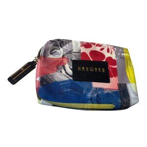 Hayward Colorful Canvas Zip Pouch With Modern Art Design